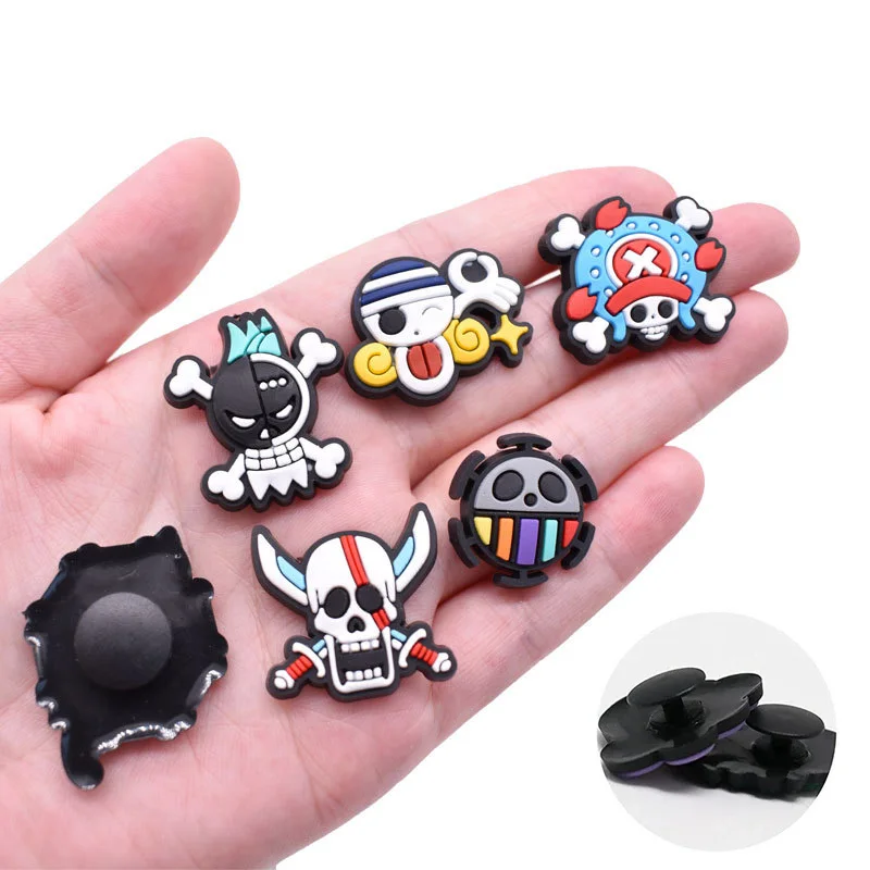 14Pcs Anime One Piece PVC Shoes Charms Cartoon Waterproof Sandals Decorate Accessories Buckle Decoration Toys for Children Gift