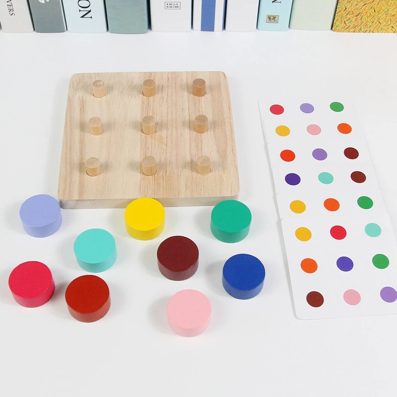 Bottle Cap Matching Challenge Game Color Number Cognition Children Wooden Building Table Game Baby Early Education Toy