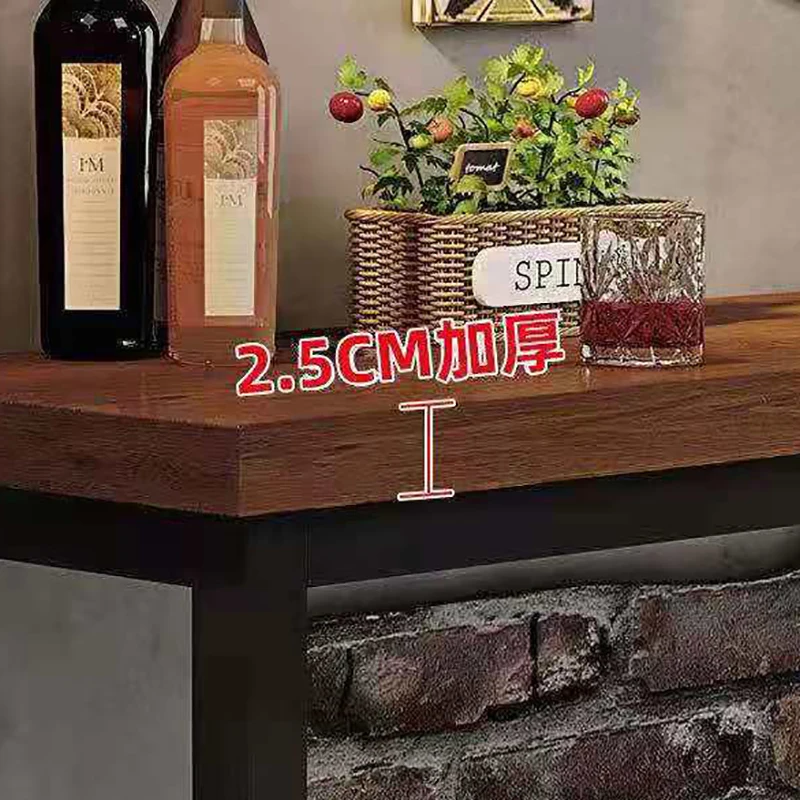 Bureau De réception à domicile élégant, Design rétro étroit, comptoir De Bar esthétique, dessus en bois, meubles commerciaux