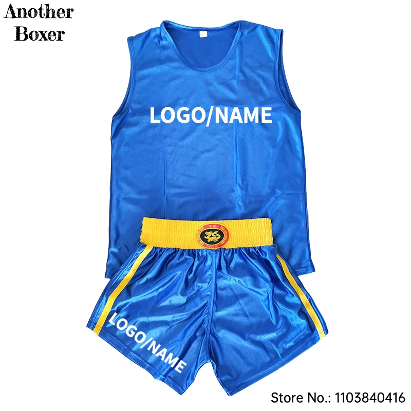 سراويل الملاكمة قميص مخصص الملاكمة التايلاندية السراويل الرجال النساء الاطفال كيك بوكسينغ فنون الدفاع عن النفس ساندا الووشو المصارعة القتال التدريب موحدة #6