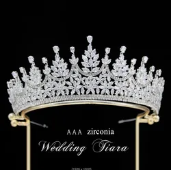 Bride Crowns For Wedding Headdress Cubic Zirconia CZ Luxury Tiaras Crowns For Women Sweet 16 Pageant Prom Hair Jewelry Headpiece