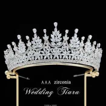 Princess Crowns for Wedding Headdress Cubic Zirconia CZ Bridal Tiaras Crowns for Women Sweet 16 Pageant Crowns Prom Hair Jewelry