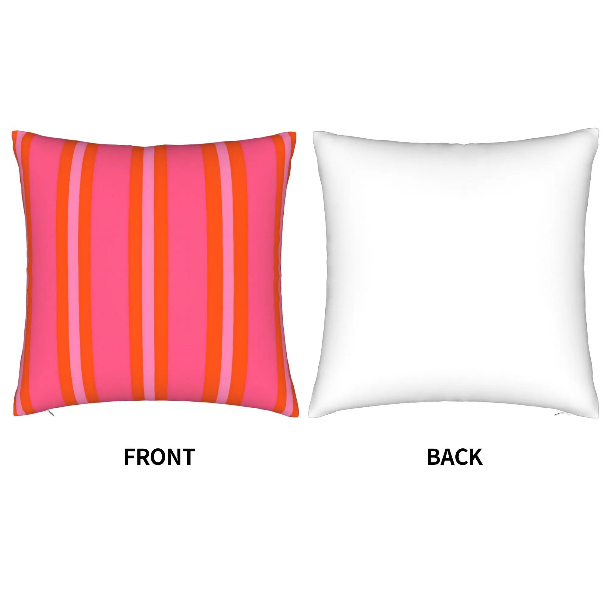Customize A Vibrant Cushion Cover Featuring Pink And Orange Summer Stripes, Perfect for Enhancing The Character of Your Living R