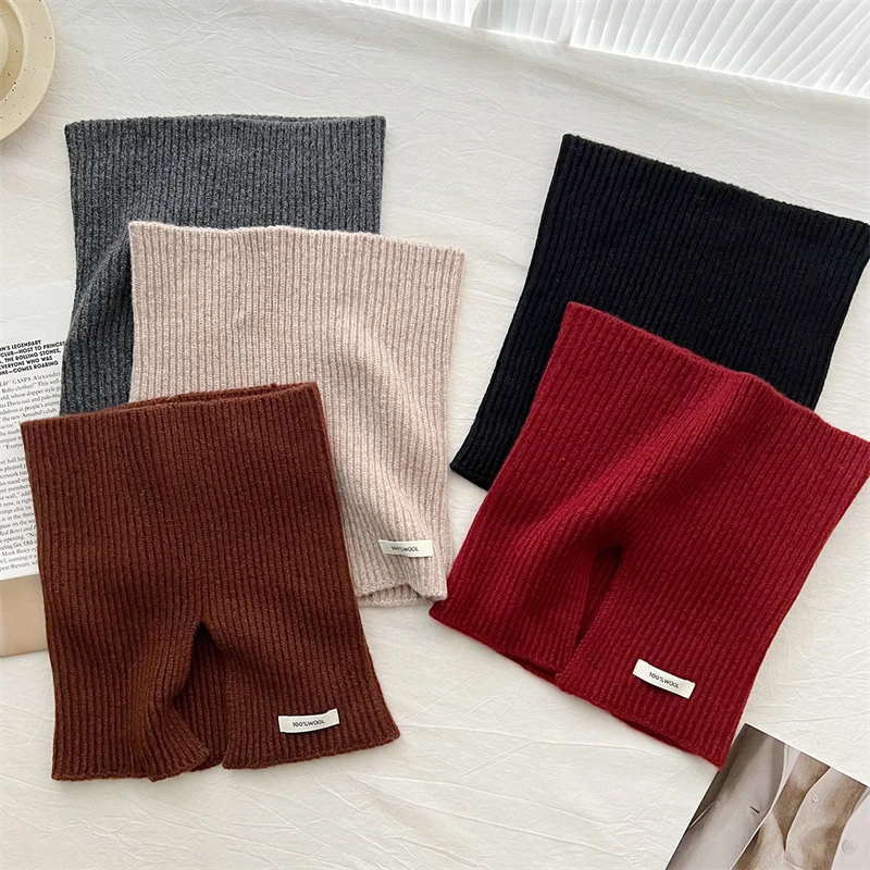 Fashion Winter Women Knitted Scarf Solid Cashmere Snood Scarves Lady Warm Thick Unisex Bandana Neckerchief Handkerchief Scarves
