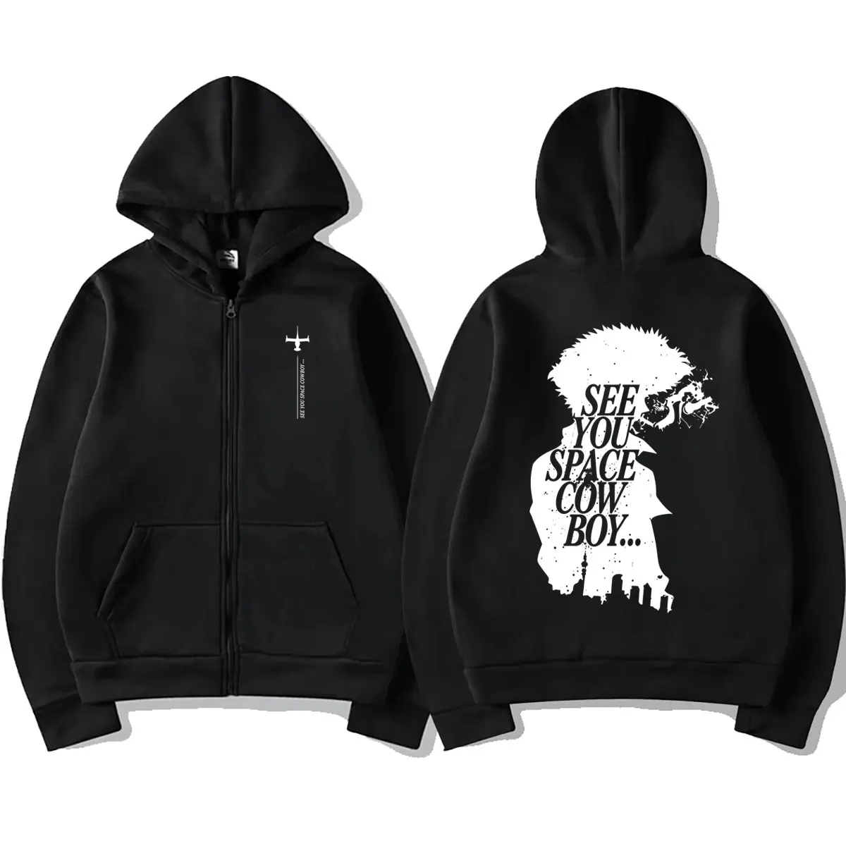 Anime Cowboy Bebop Spike Spiegel See You Space Cowboy Zipper Hoodie für Männer und Frauen, Manga-Mode Streetwear, Lässige Reißverschlussjacke für Herren – Detail 3