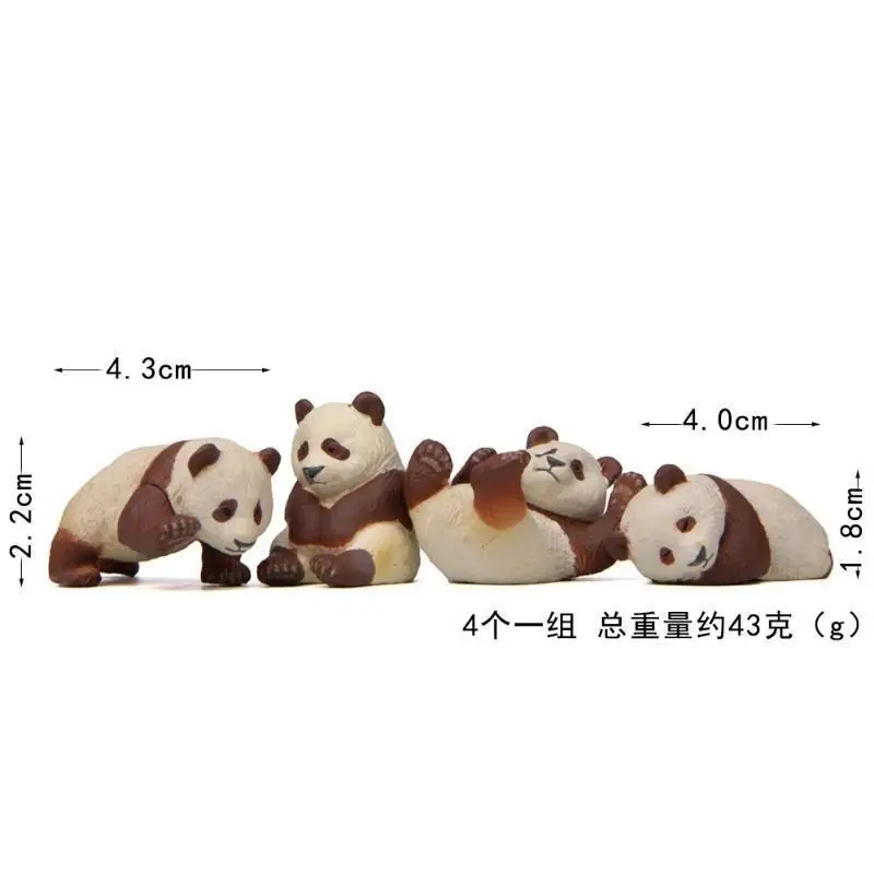 2026 4Pcs/Set Cartoon Mini Animal Cut Panda Micro Landscape Figurine Decor PVC Ornament Garden Miniature Home Decor
