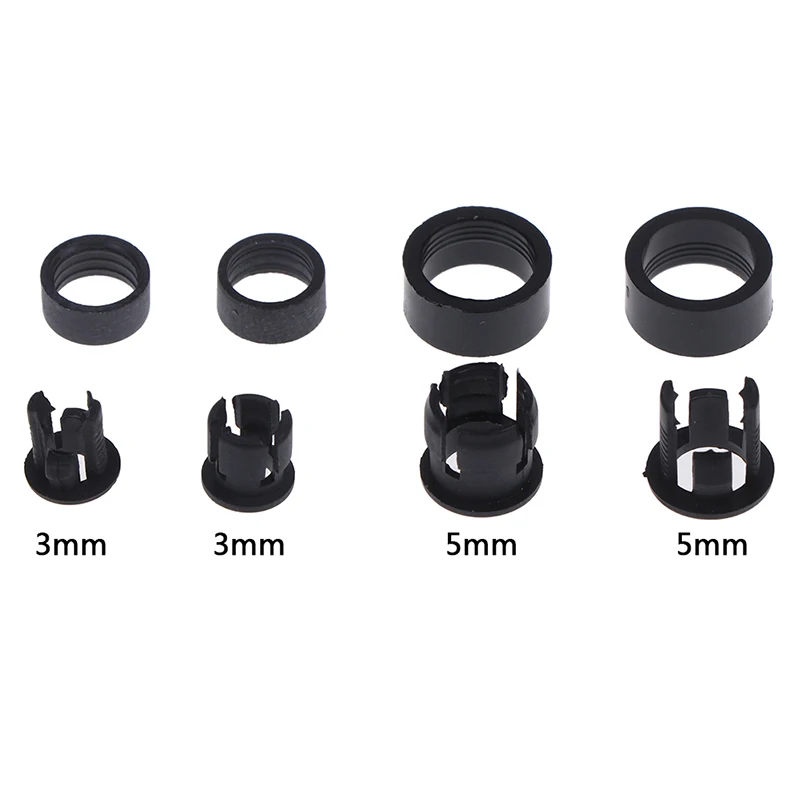 20Set 3mm/5mm Plastic LED Holders Clips-Bezels Mounts Cases With Outer ring