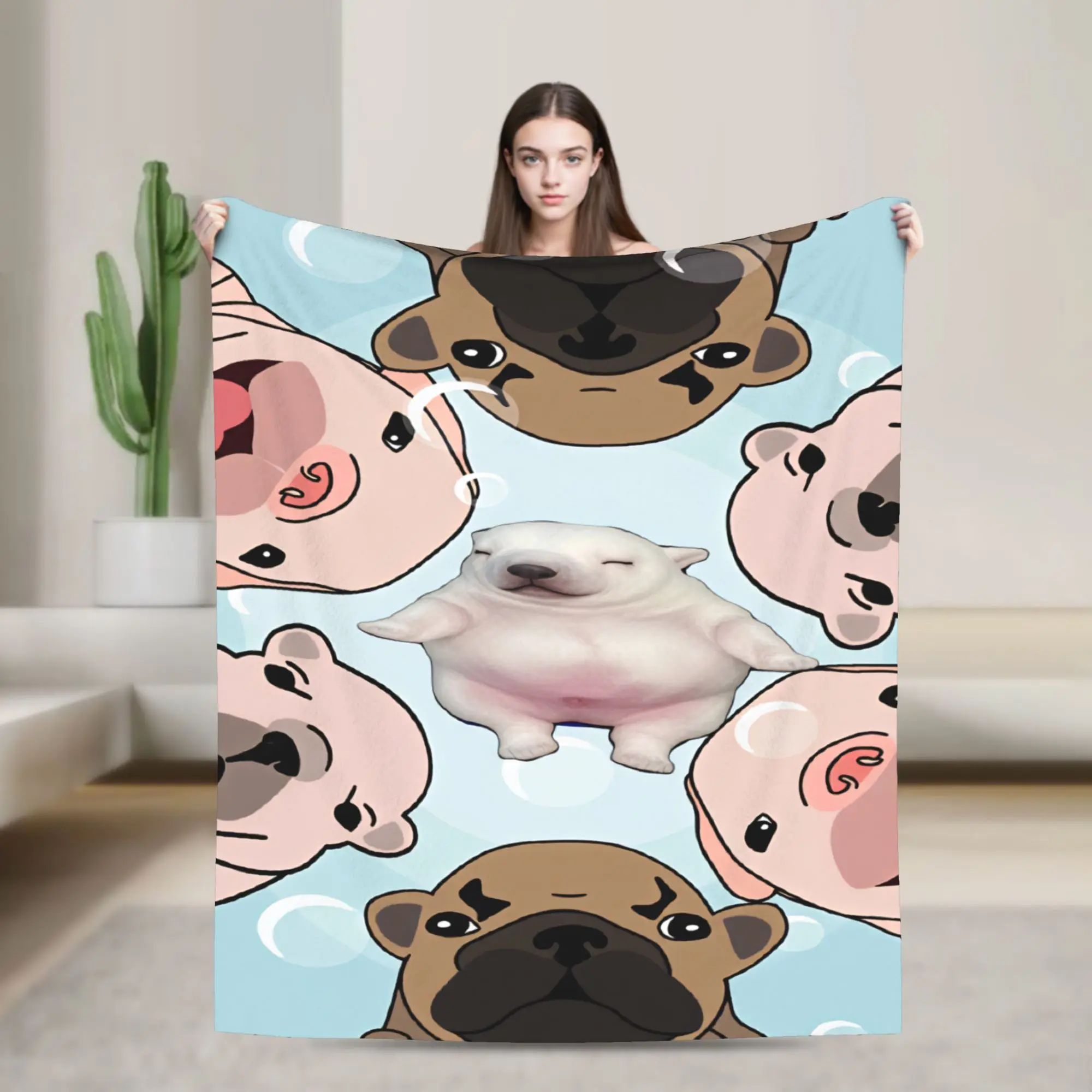 Pibble Meme Wash My Belly Funny Blanket  Travel Flannel Throw Blanket For Couch Chair Sofa Bed Super Soft Quality Bedspread