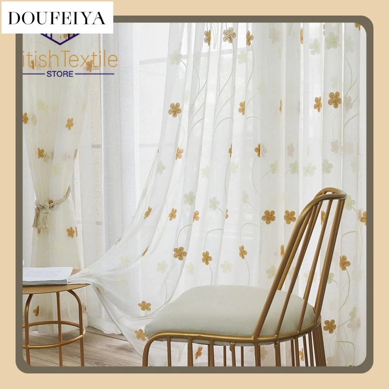 

Fashion Modern Curtains for Living Dining Room Bedroom Simple Versatile Embroidered Window Tulle Restaurant White Tulle