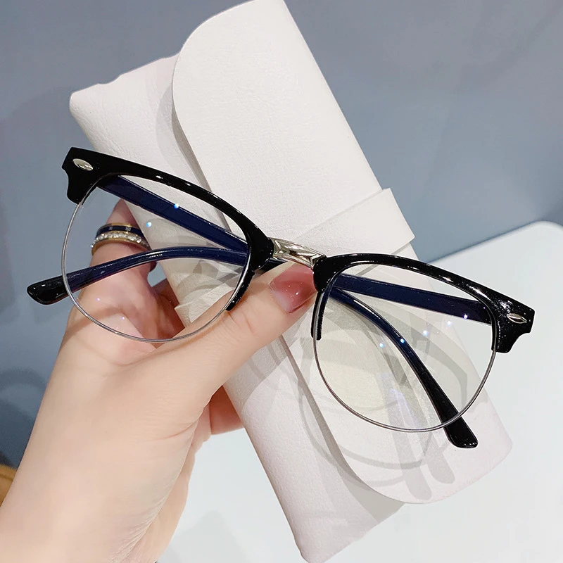 New Transparent Computer Glasses Frame Women Men Anti Blue Light Round Eyewear Blocking Glasses Optical Spectacle Eyeglass