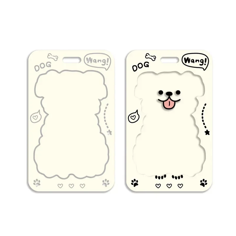 INS Cute Cartoon Beat Cat Puppy Id Card Holder Office Student Bus Subway Bank Card Protective Case Girl Kpop Photocard Holder