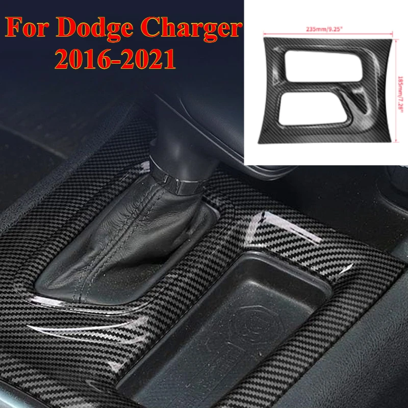 

1 шт., накладка на центральную панель переключения передач из красного углеродного волокна для Dodge Charger 2016-2021, аксессуары для салона автомобиля
