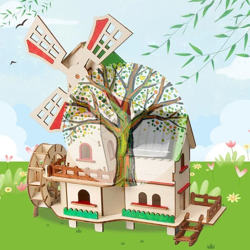 ☀1 Set 3D Wooden Jigsaw Puzzles Educational Science Experiments