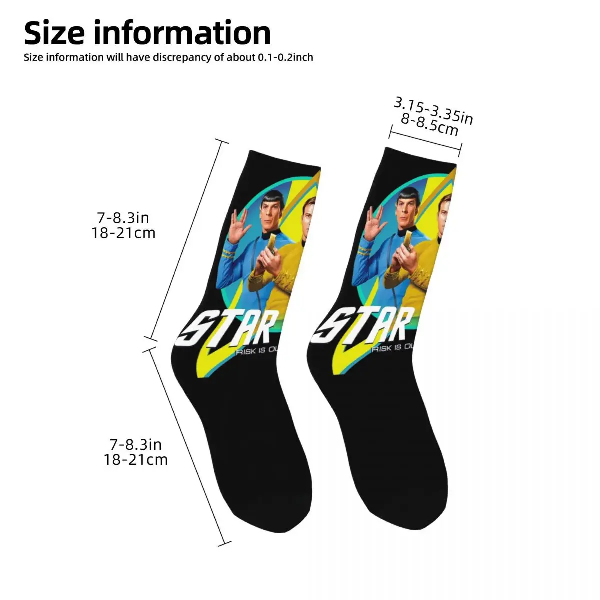 Men Women Stars Treks Original Series Socks Super Soft Casual Spock Vulcan Salute Socks Merch  Birthday Present