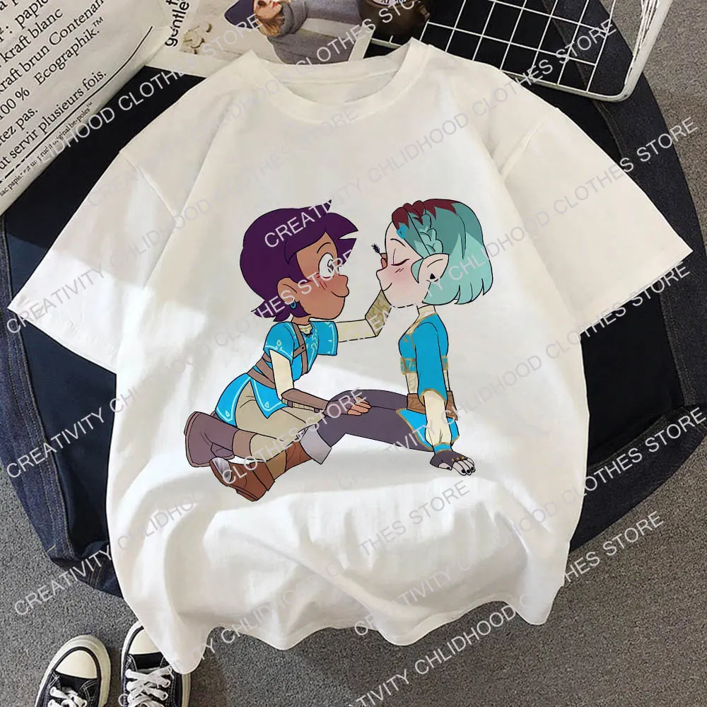 Camiseta Kawaii de la casa del búho para niños, ropa informal de dibujos animados de Anime, camisetas de manga corta para niños, Tops de moda para