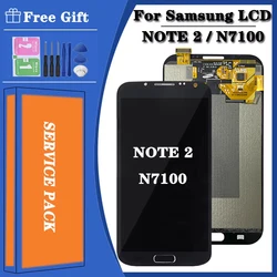 New For Samsung  Note II 2 N7100 LCD Display Touch Screen Digitizer Assembly For Samsung Note2 N7105 LCD Replacement Parts