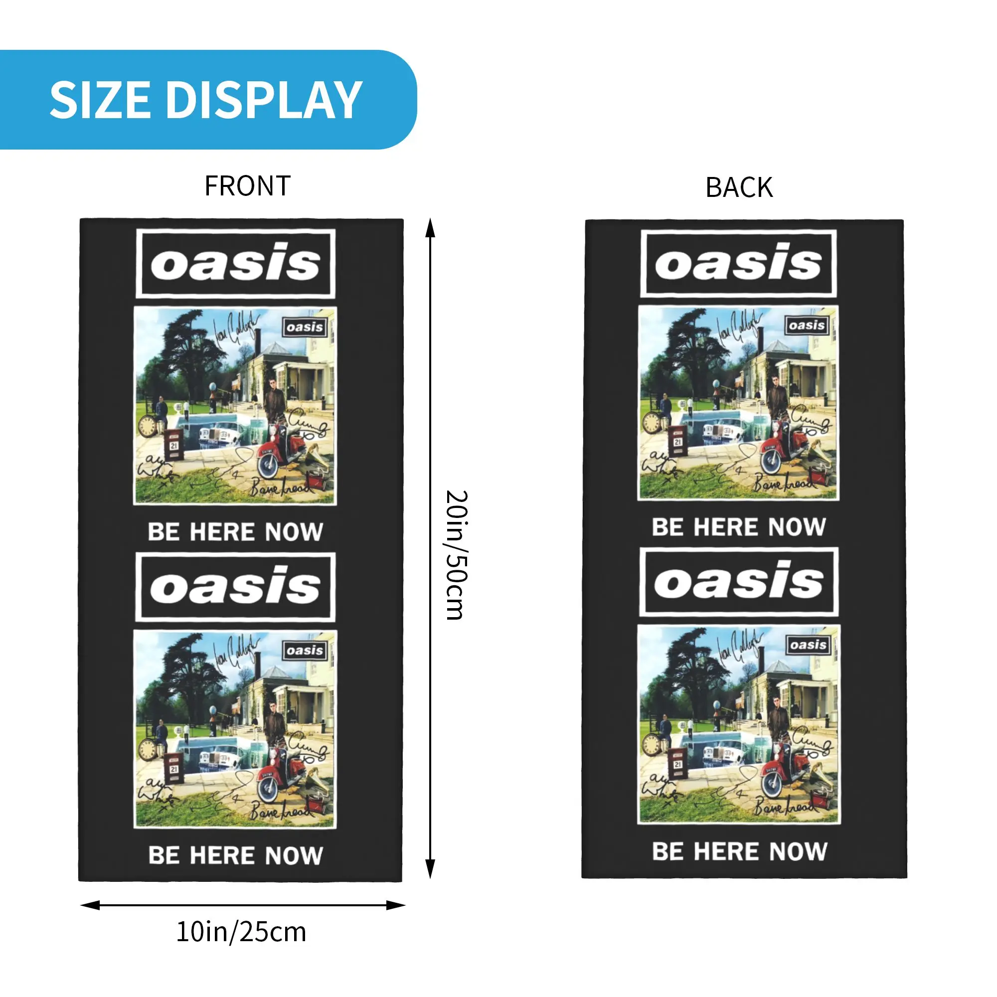 Custom British Music Definitely Maybe O-Oasis  Bandana Neck Warmer Women Men Winter Ski Hiking Scarf Gaiter  Face Cover
