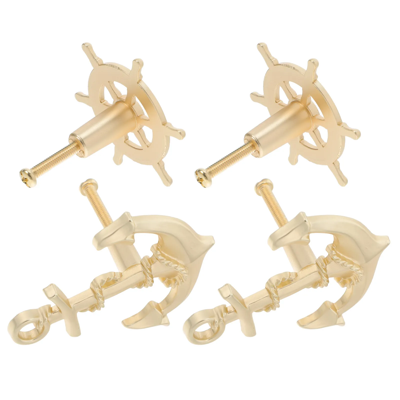 Vintage Bronze Anchor Drawer Handles 4 Piece Retro Cabinet Pulls for Dresser Closet Furniture