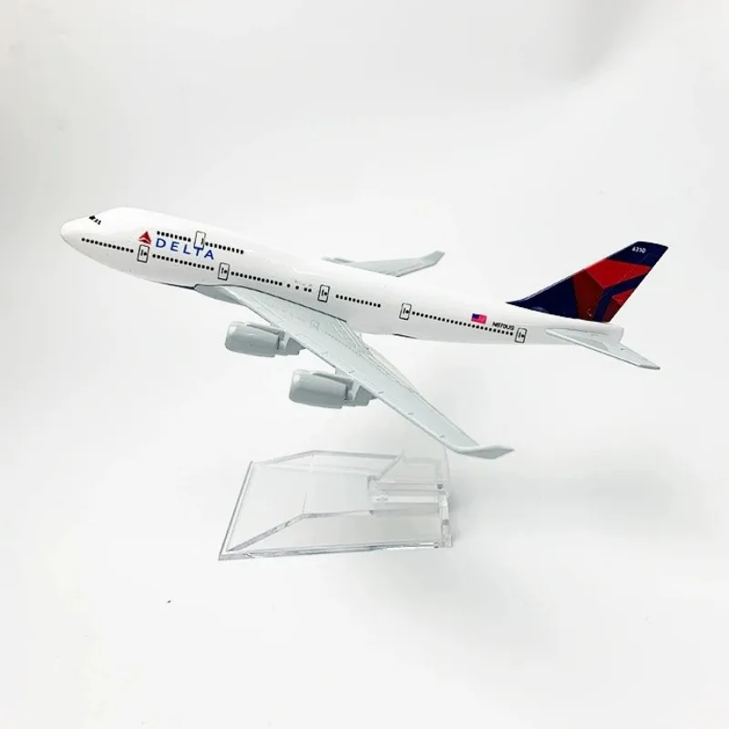 2PC Mixed Pckaging 6Inch 16cm B747 Series Airlines Alloy Metal Diecast 1/400 Scale Collectible Miniatures Airplane Model 747