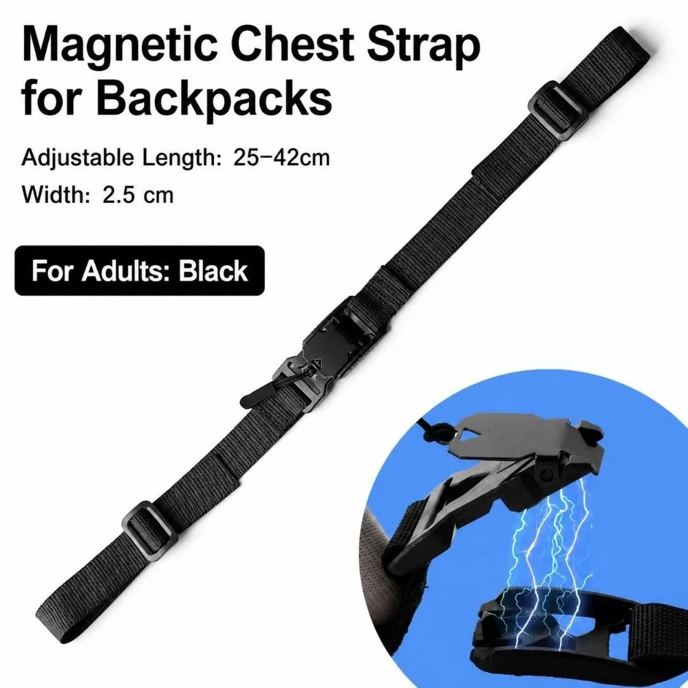 Magnetic Buckle Backpack Chest Pack Strap Adjustable Length Versatile Durable Adjustable Shoulder Strap Easy Detachable