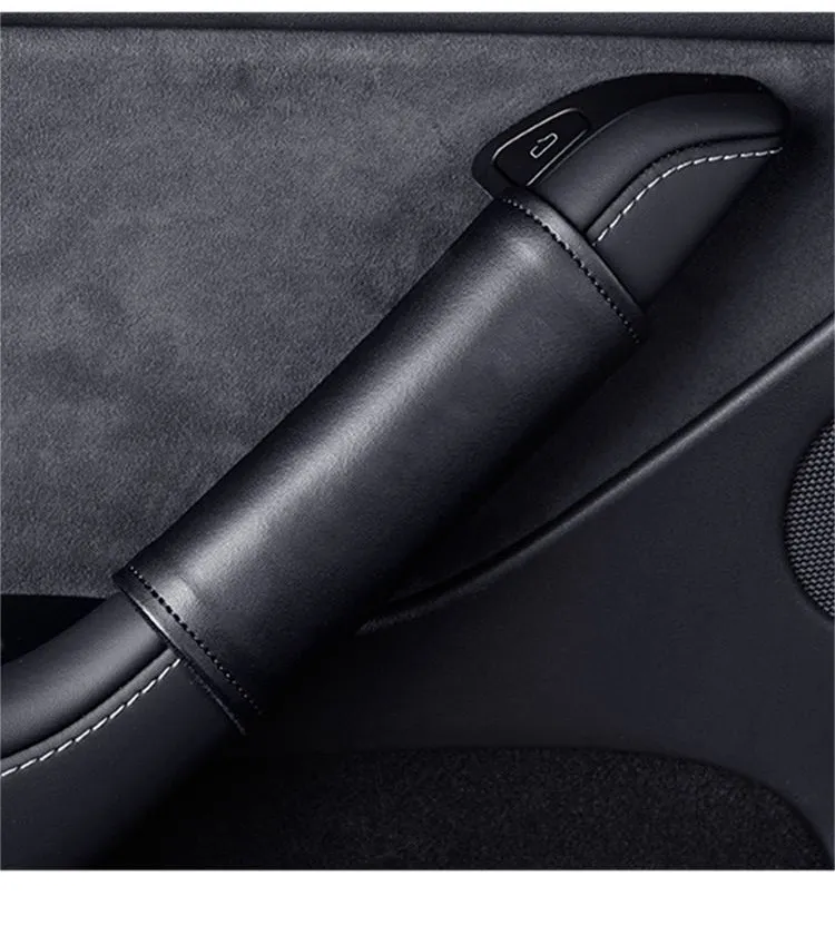 Heenvn 4-teiliger Innentürgriff-Schutz für Tesla Model 3/Y, Model 3 Highland, Model Y Juniper 2026 2025, PU-Lederhülle – Detail 11