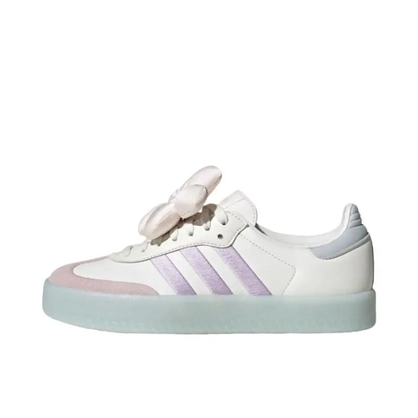 

Adidas Originals Sambae, белые, светло-фиолетовые, прозрачные, серые, женские, увеличивающие рост, немецкая тренировочная обувь, обувь для досок JR3335