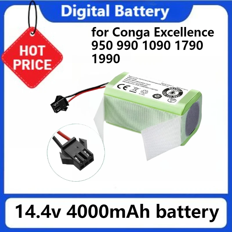 14.4V 4000mAh Li-ion Battery For Conga Excellence 950 990 1090 1790 1990 for Deebot N79S N79 DN622 for Eufy Robovac High-quality