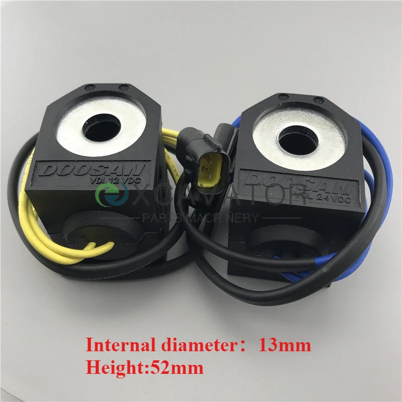 Катушка соленоидного клапана 24 В/12 В для Daewoo Doosan DH220-5 DH235 DH215-7 DH225-7 DX225LCA запасная часть для ремонта экскаватора Катушка соленоидного клапана 24 В/12 В для Daewoo Doosan DH220-5 DH235 DH215-7 DH225-7 DX225LCA запасная часть для ремонта экскаватора