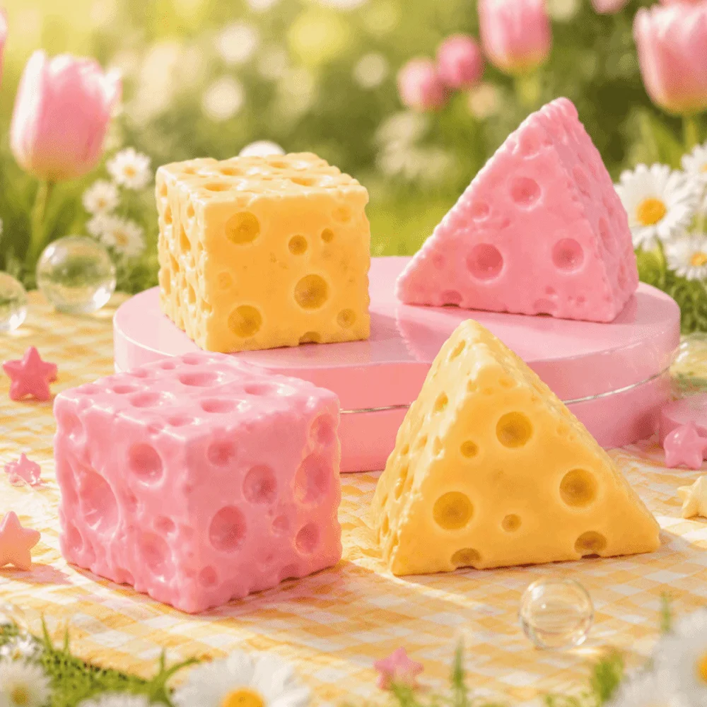Super Soft Cheese Squeeze Toy Hand Relax Realistic Cheese Squishy Toy Elastic 5cm Slow Rebound Fidget Toy Children's Gifts