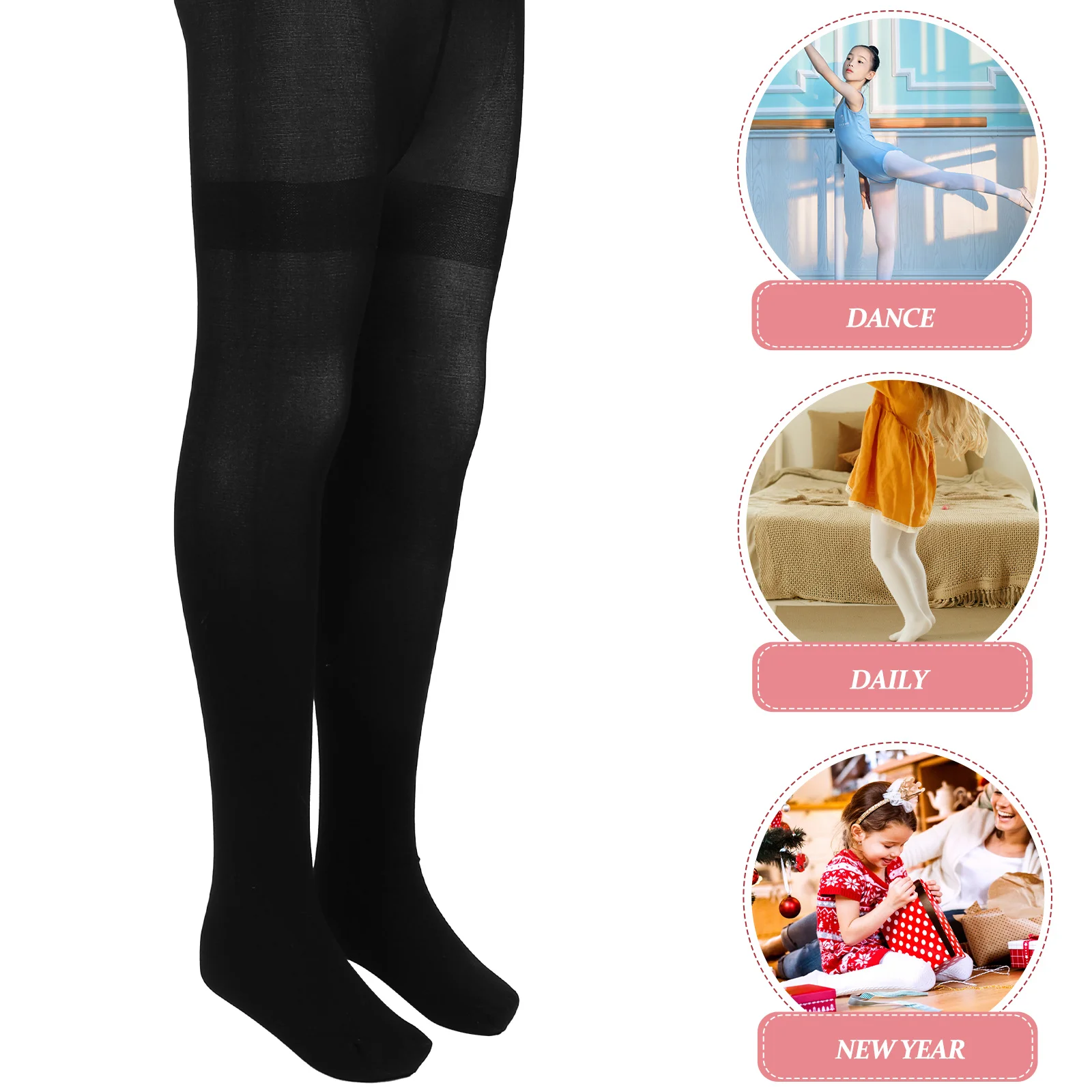 

2 Pcs Tights Girls Ballet Dancers Leggings Toddler Toddler Girls Tights Uniforms White Black L 7-10 Years Pantyhose
