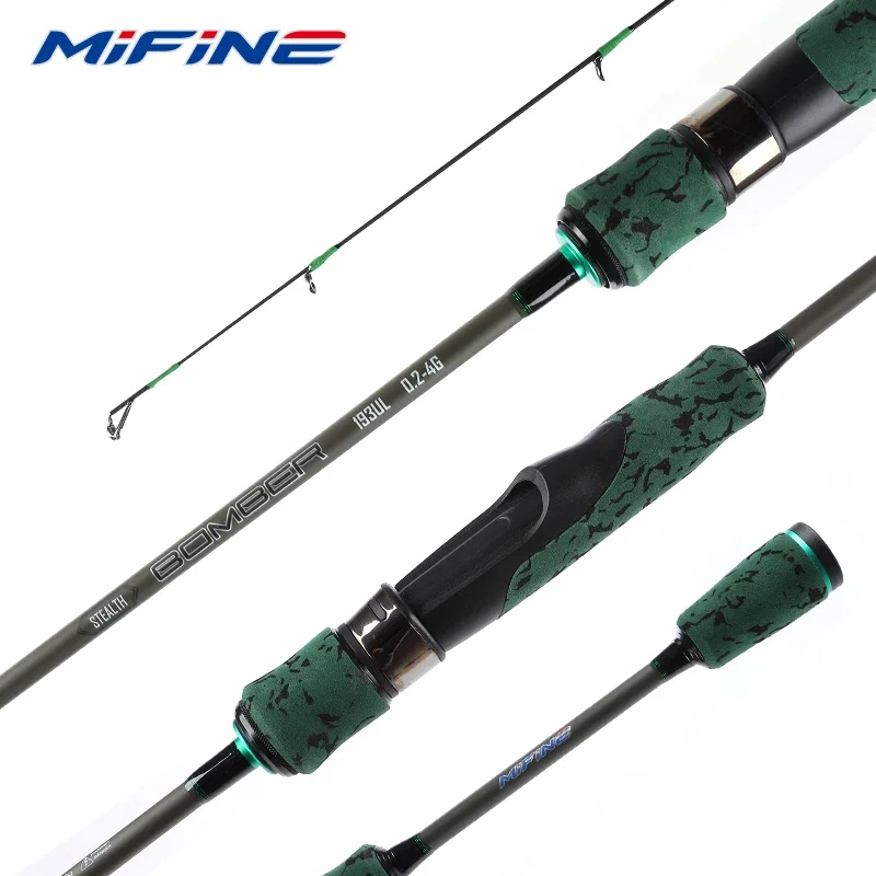 

MIFINE STEALTH BOMBER High Carbon Spinning Rod Ultralight 1.85M 1.93M 1.98M UL Power Bait Wt 0.2-4g Trout Fishing Rods 2 Piece