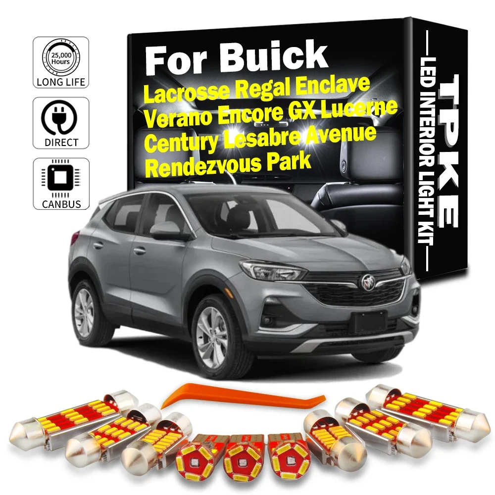 

Interior Light Kit For Buick Enclave Lacrosse Regal Verano Encore GX Lucerne Century Avenue Lesabre Rendezvous Park LED Bulbs