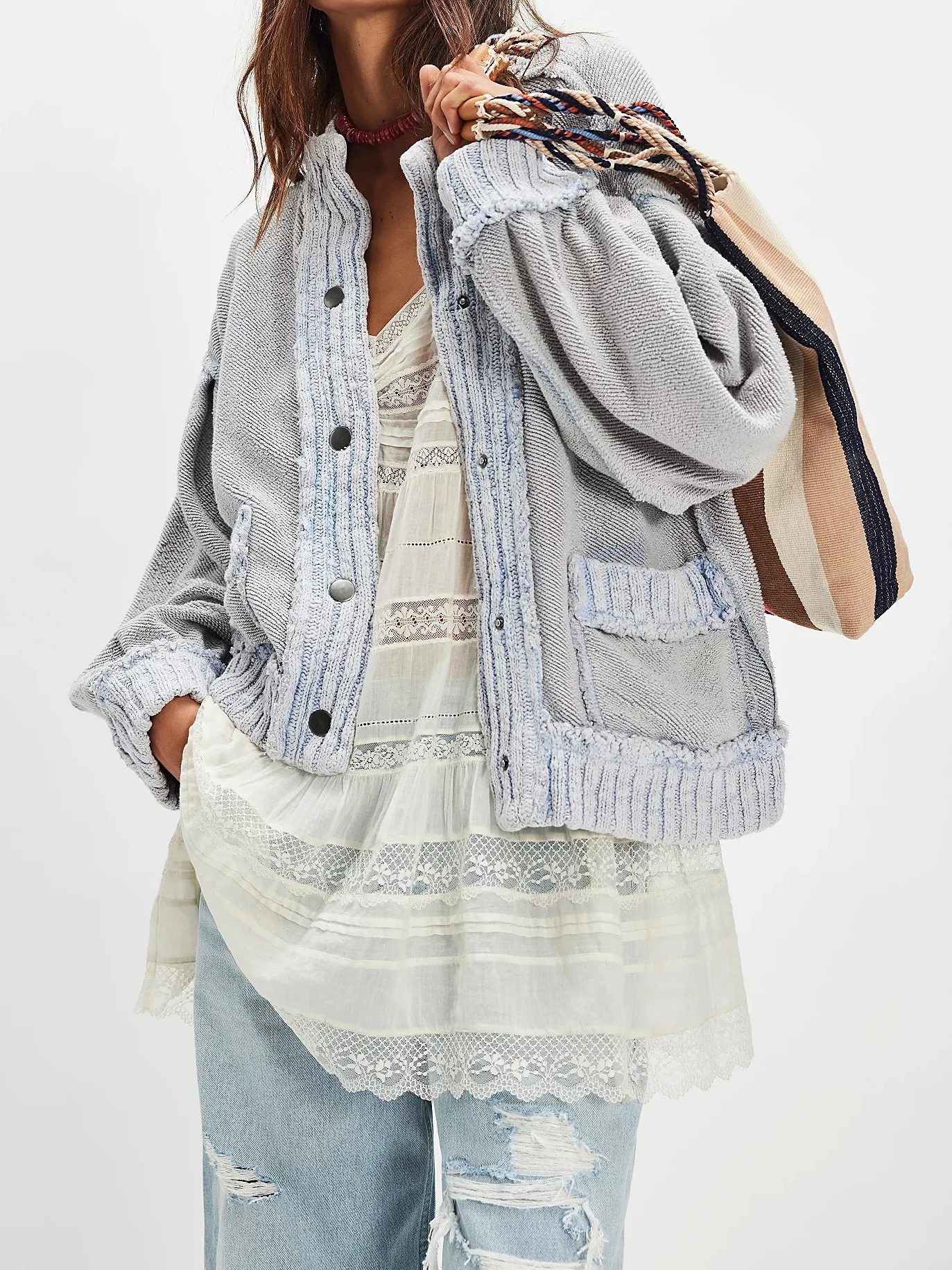 

Knitted Cardigan Coat Women Loose Single Breasted Pocket O-Neck Long Sleeve Sweater Autumn Streetwear All Match Outerwear