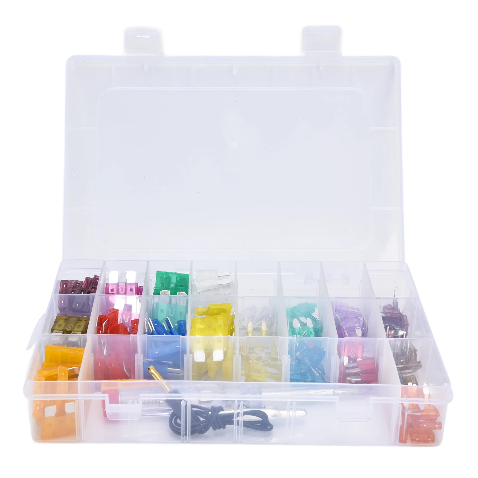 180Pcs Car Blade Fuse Matching Circuit Tester 5-40A Easy Identification Aluminum Alloy Automotive Fuses Assortment Kit