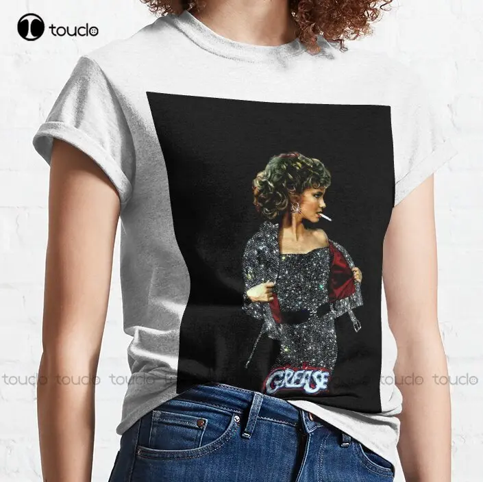 Olivia Newton-John - John Travolta - Grease Movie - Glittering Sandy Graphic T-Shirt Tennis Shirts For Men Xs-5Xl All Seasons