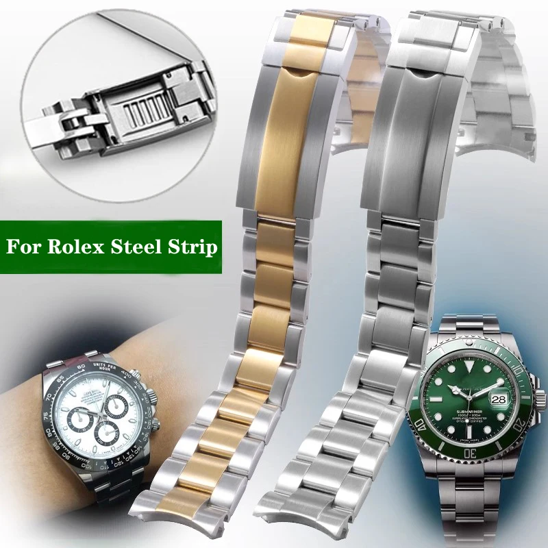 

Ремешок для часов Rolex SUBMARINER DAYTONA Yacht-Master GMT, ремешок для часов, застежка Glidelock, браслет из нержавеющей стали 904L, 20 мм