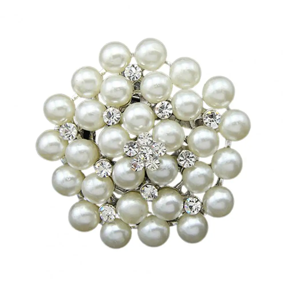 Dropshipping!!Elegant Brooch Breastpin Easy Matching Alloy Flower Faux Pearls Women Brooch Pin