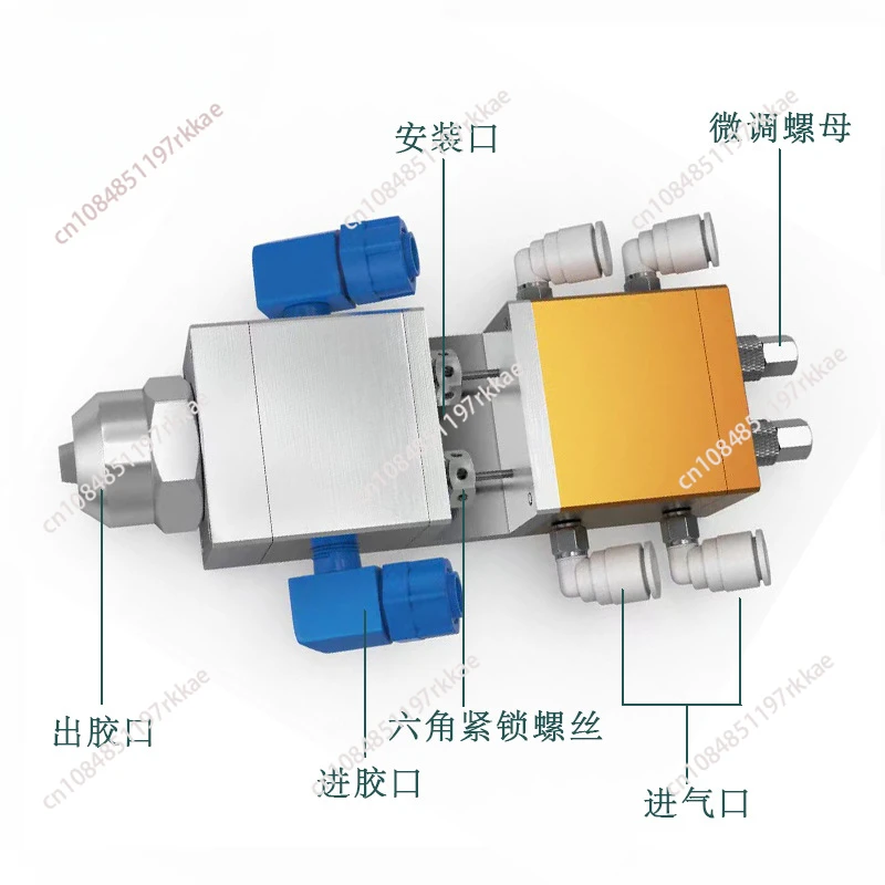 BY-36AB double cylinder double liquid suction type adjustable AB double liquid dispensing valve pneumatic AB valve