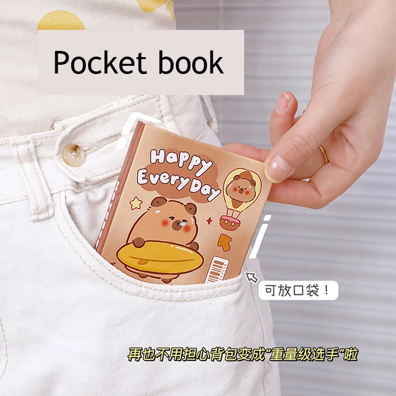 80page Capybara A7 Notebook Kawaii Pocket Book School Notebook Agenda Weekly Planner Diary Sketchbook Back To School Supplies