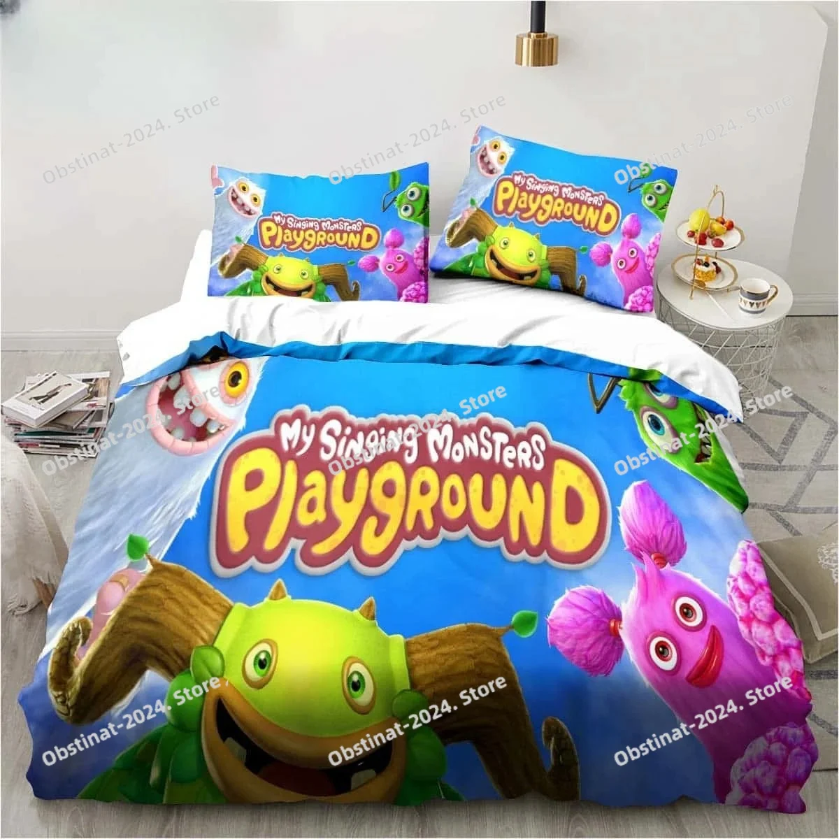 

3D Print My Game Singing Monsters Bedding Sets Comforter Quilt Bed Cover Duvet Cover Pillow Case 3 Pieces Sets Kids Adult Size