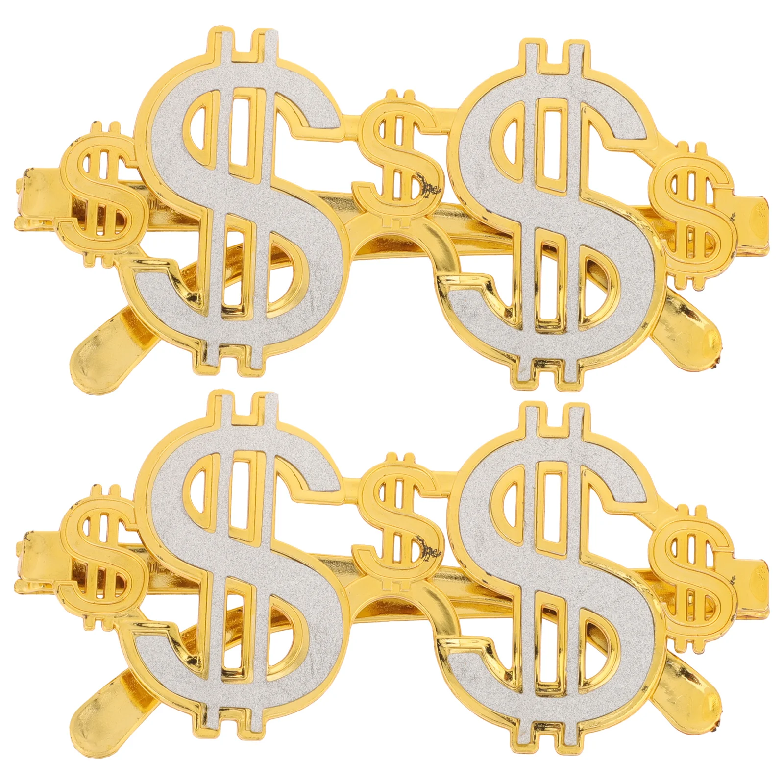 

Funny Dollar Glasses Party Eyeglasses Golden Lightweight Metal Frame for Carnival Party Photo Props Unique Shape Design