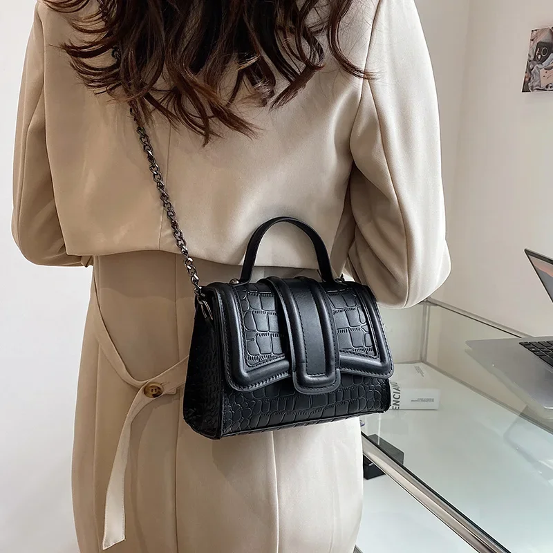 

Stone Pattern PU Leather Crossbody Sling Bags for Women 2022 Trendy Fashion Brand Ladies Totes Luxury Simple Shoulder Handbags