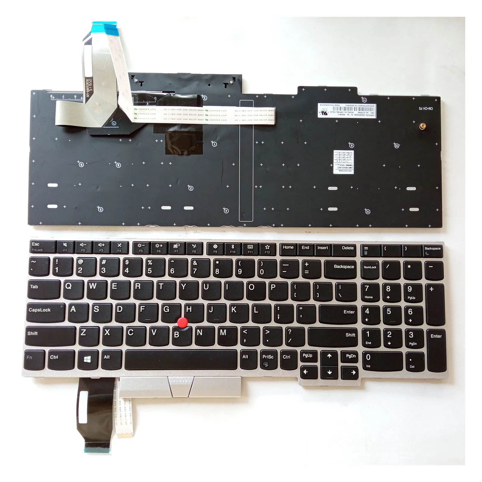 

FOR Lenovo ThinkPad E580 E585 E590 L580 P52 T590 Keyboard US No Backlit silver