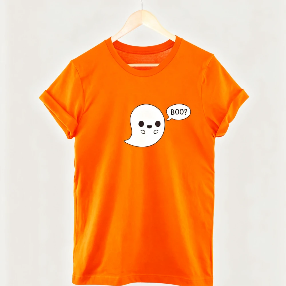 Boo هالوين لطيف شبح تي شيرت مطبوع بلايز بسيطة الإرهاب Crewneck القمم امرأة رجل القطن جديد وصول مضحك شبح التي شيرت