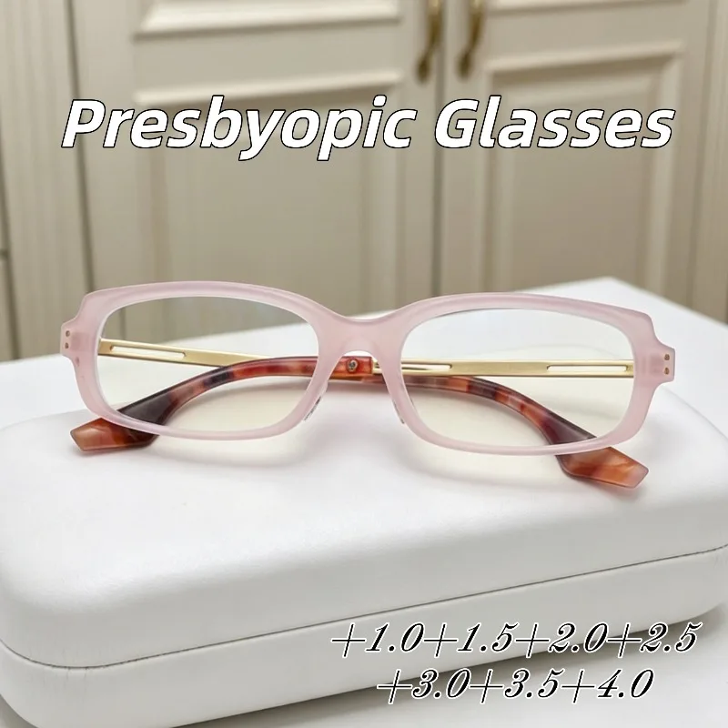 

New Stylish Vintage HD Small Frame Rectangle Presbyopia Glasses Outdoor Anti Blue Light Square Frame Reading Eyeglasses Unisex
