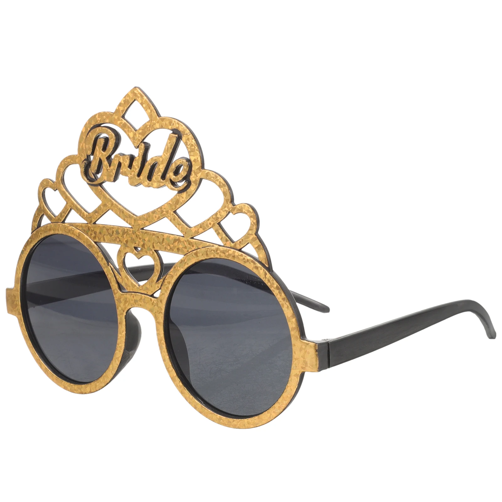 

Bridal Glasses Fun Sunglasses for Wedding Reception Full Frame Cool and Funny Bride Eyewear Plastic Shower Photo Props Golden