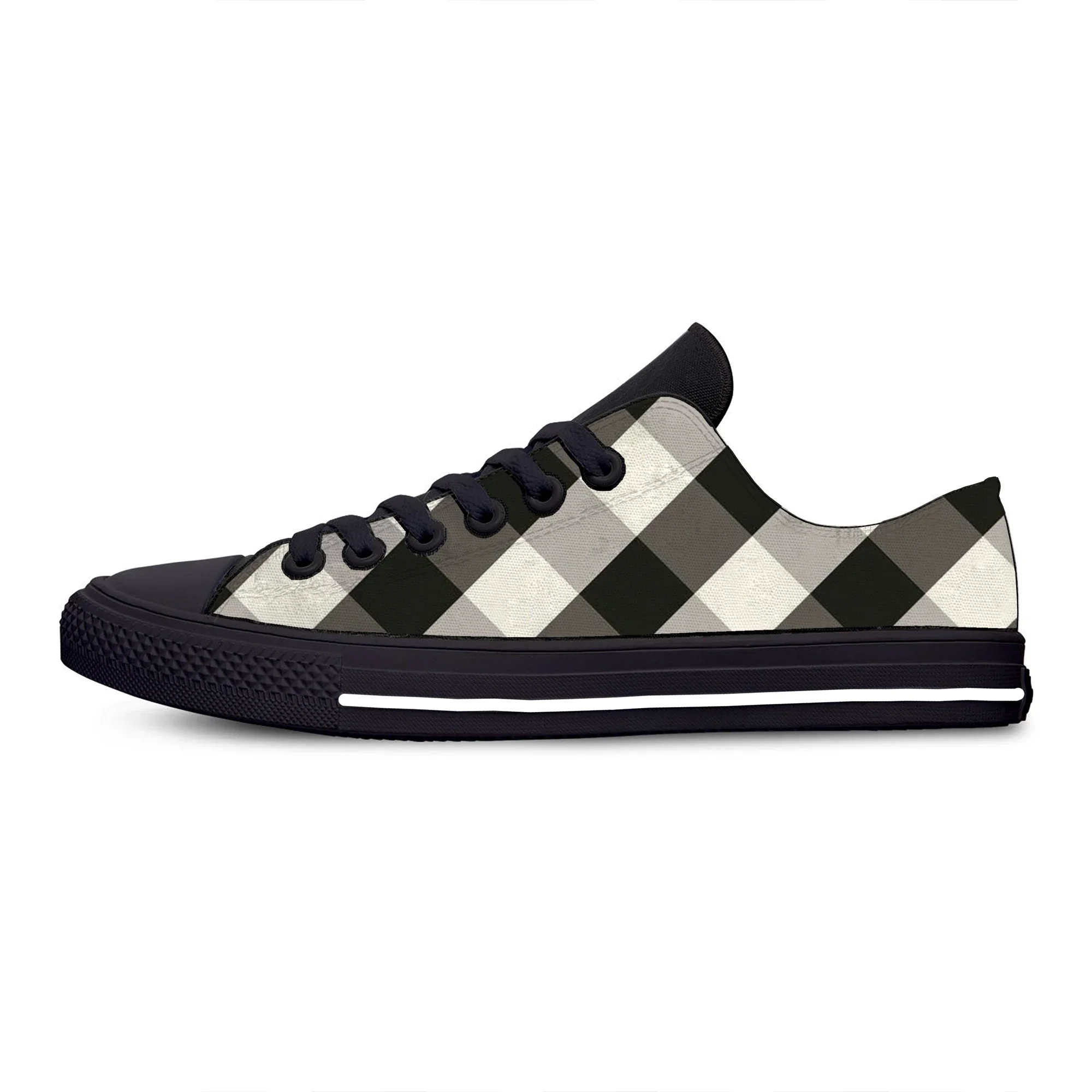 Hot Anime Buffalo Plaid Check Fashion Classic Breathable Casual Shoes Low Top Lightweight  Men Women Sneakers Latest Board Shoes