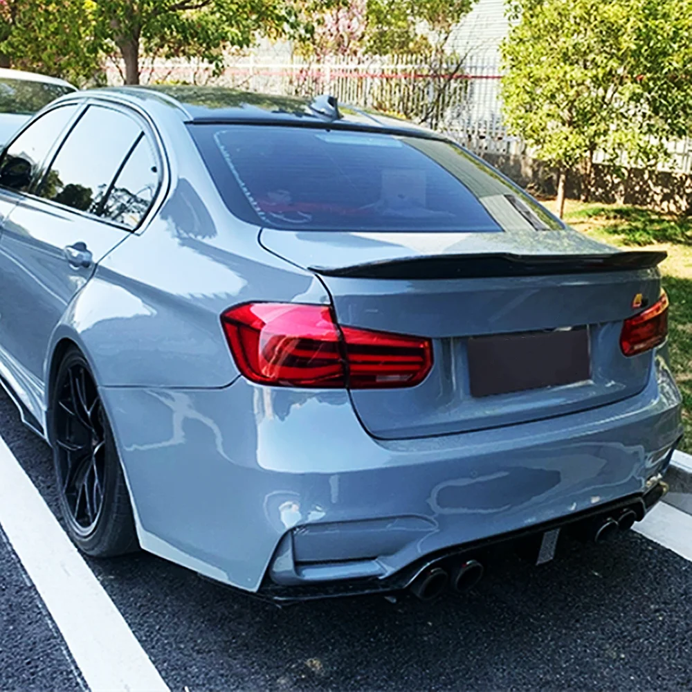 For 2013-2019 BMW 3 Series F30 F35 M4 320i 325i 330i PSM Style Rear Trunk Lid Spoiler Wings Car Black Carbon Accessories Parts