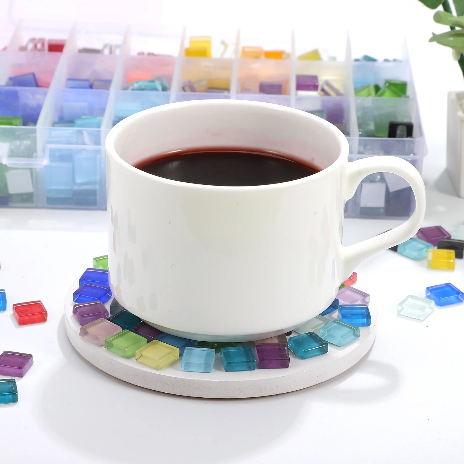 

Mosaic Tiles For DIY Crafts Glass Kits Adults Photo Frame Decor Stained Pieces Long Lasting Easy Use Abundant Colors Wide