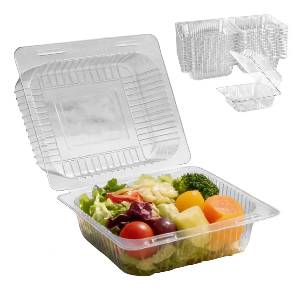 

Plastic Cake Container 100pcs Cake Packing Boxes with Lids Thickened Disposable Food Containers Sandwich Dessert Hamburger